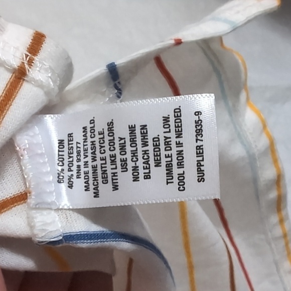 ana White Vneck Tee Multicolored Stripes Size Medium - Picture 3 of 4